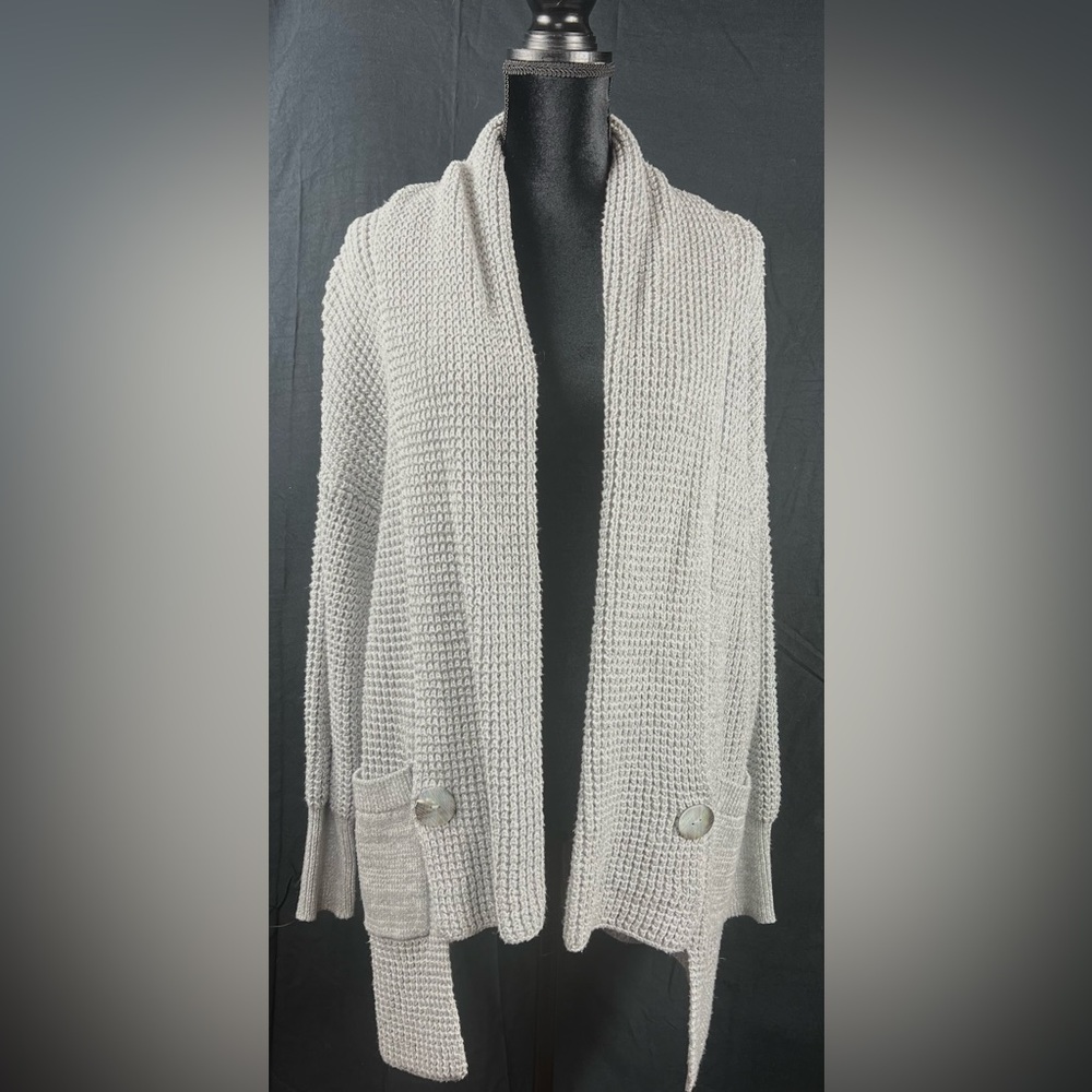 Soft Surroundings Gray Chunky Knit Cardigan | Size Large